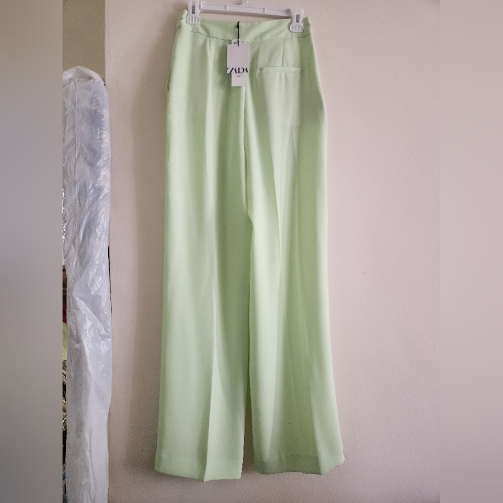 Zara trousers  Light Green BNWT. Trousers/PANTS ONLY - Picture 15 of 15
